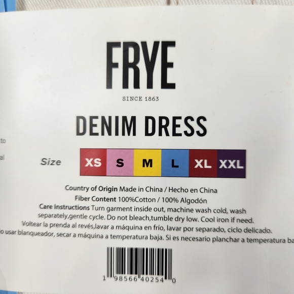 Frye Women's Denim Midi Button Front Dress Size L Ivory Wash Cowgirl NWT - Picture 7 of 7